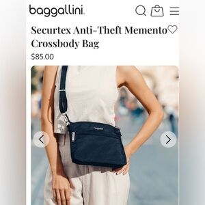 NWOT Baggallini Security Crossbody Black Bag